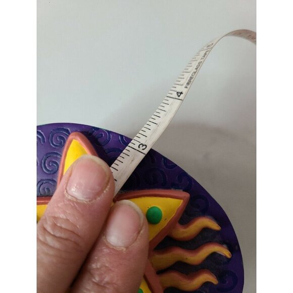 VTG Bright Star Designs Blue Yellow 3D Star Lid Footed Jewelry Trinket Box Retro - Picture 9 of 10